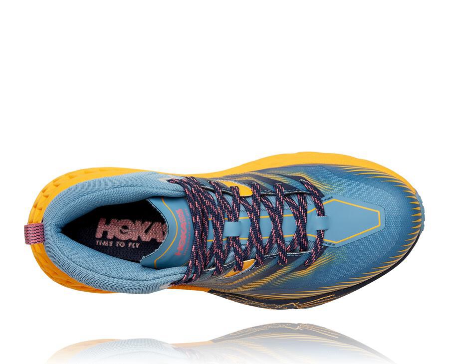 Chaussure Trail Hoka One One Speedgoat Mid Gore-Tex 2 Femme - Bleu - AGO-609235